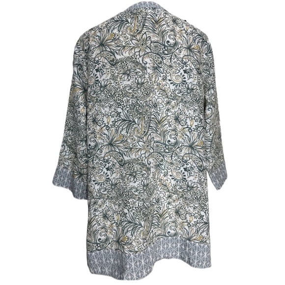 Sigrid Olsen Floral Linen 3/4 Sleeve V Neck Tunic NEW - Picture 8 of 10